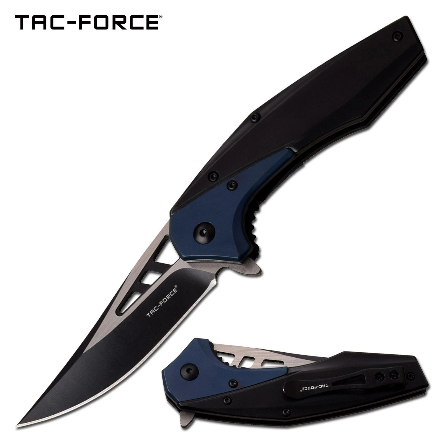 Folding Pocket Knife With Persian Edge Blade Black Blue Handle 3 Folding Pocket Knife With Persian Edge Blade Black Blue Handle