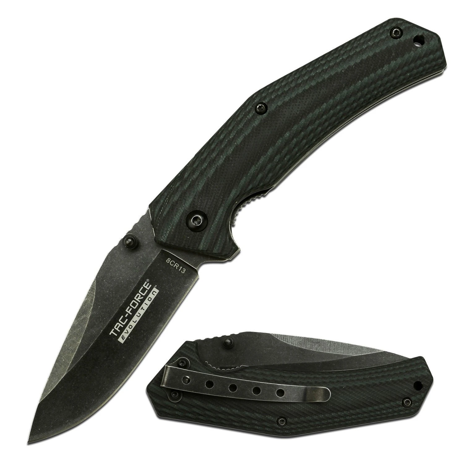 Evolution Spring Assisted Knife Stonewashed Finish Blade G10 Handle 3 Evolution Spring Assisted Knife Stonewashed Finish Blade G10 Handle