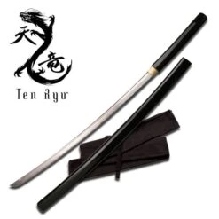 Ten Ryu Hand Sharpen Black Shiraysaya With Sword Bag