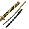 Ten Ryu Fantasy Dragon Handle Samurai Sword Gold With Black Scabbard 1 Ten Ryu Fantasy Dragon Handle Samurai Sword Gold With Black Scabbard -Knife Sales Store TR039BGD